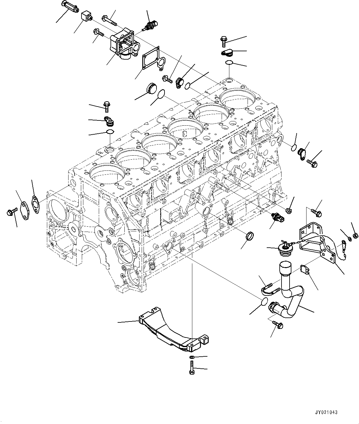 Engines Komatsu / SAA6D140E-5J S/N 535703-UP (For HM400-3M0)(0000749C) / Engine Support (#539050-)(B002001 : A2250-002001)