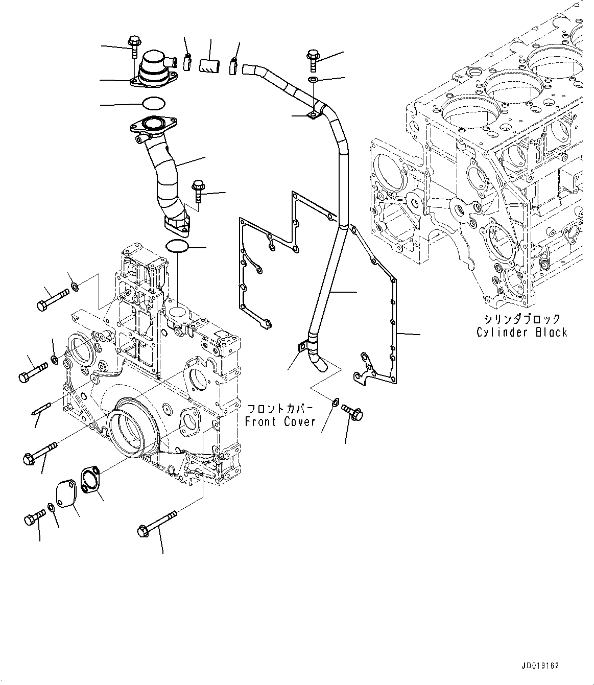 Engines Komatsu / SAA6D140E-5J S/N 535703-UP (For HM400-3M0)(0000749C) / Oil Pan and Suction Tube (#535703-)(B005001 : A2110-001001)