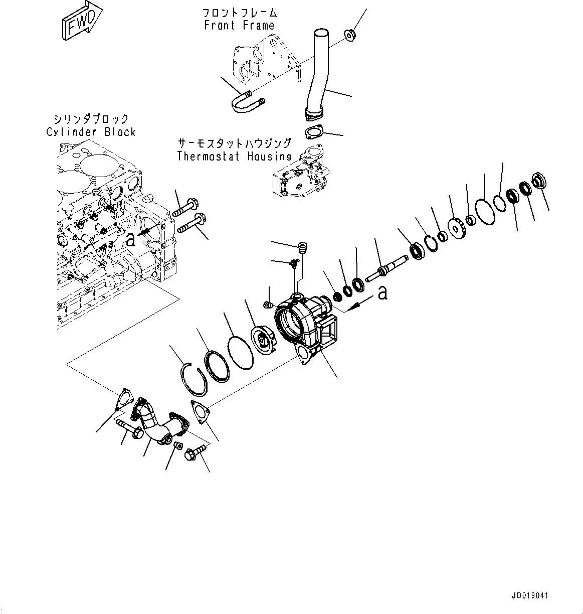 Engines Komatsu / SAA6D140E-5J S/N 535703-UP (For HM400-3M0)(0000749C) / Water Pump, Water Pump (#535703-536021)(E001002 : A5010-001002)