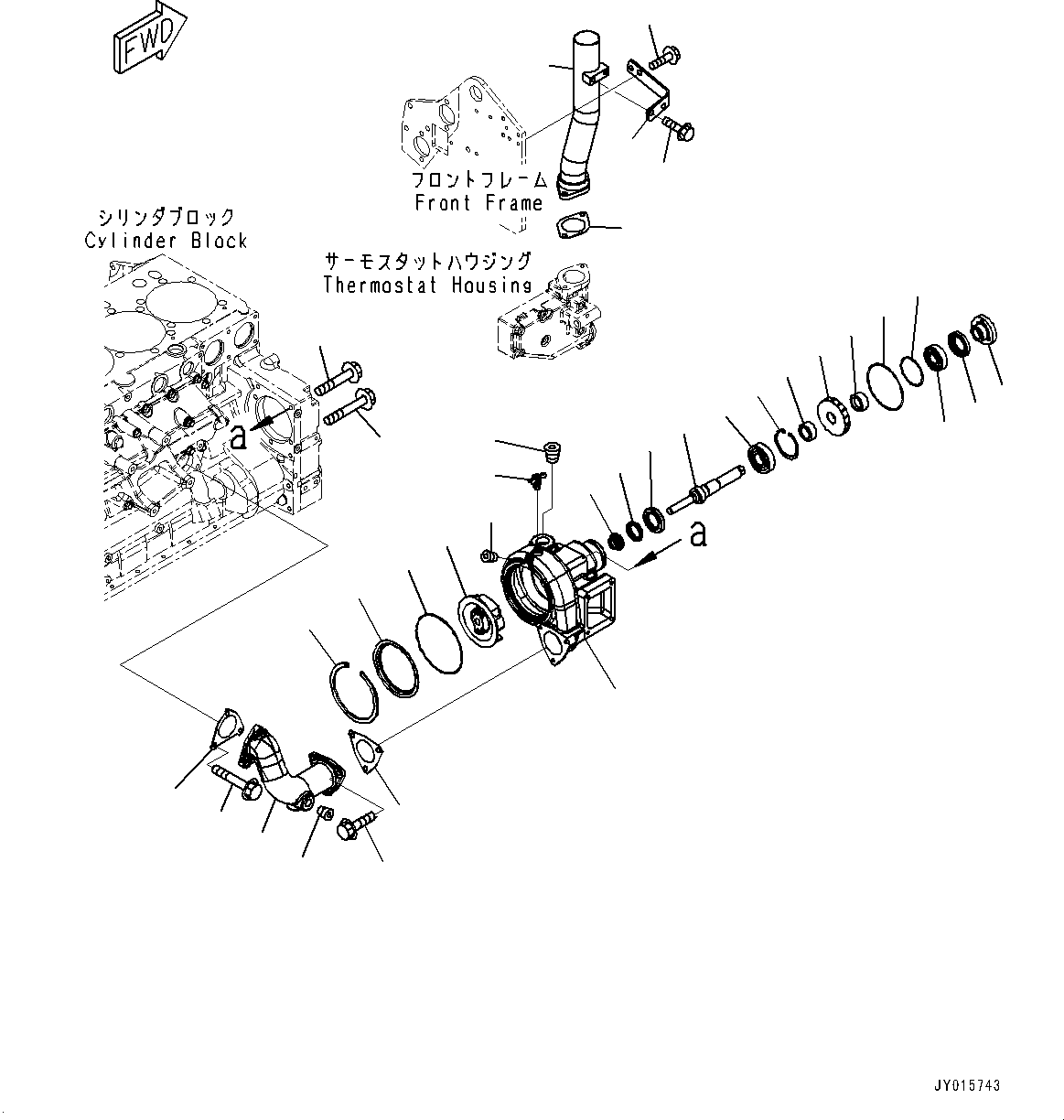 Engines Komatsu / SAA6D140E-5J S/N 535703-UP (For HM400-3M0)(0000749C) / Water Pump, Water Pump (#536022-538729)(E001003 : A5010-001002A)