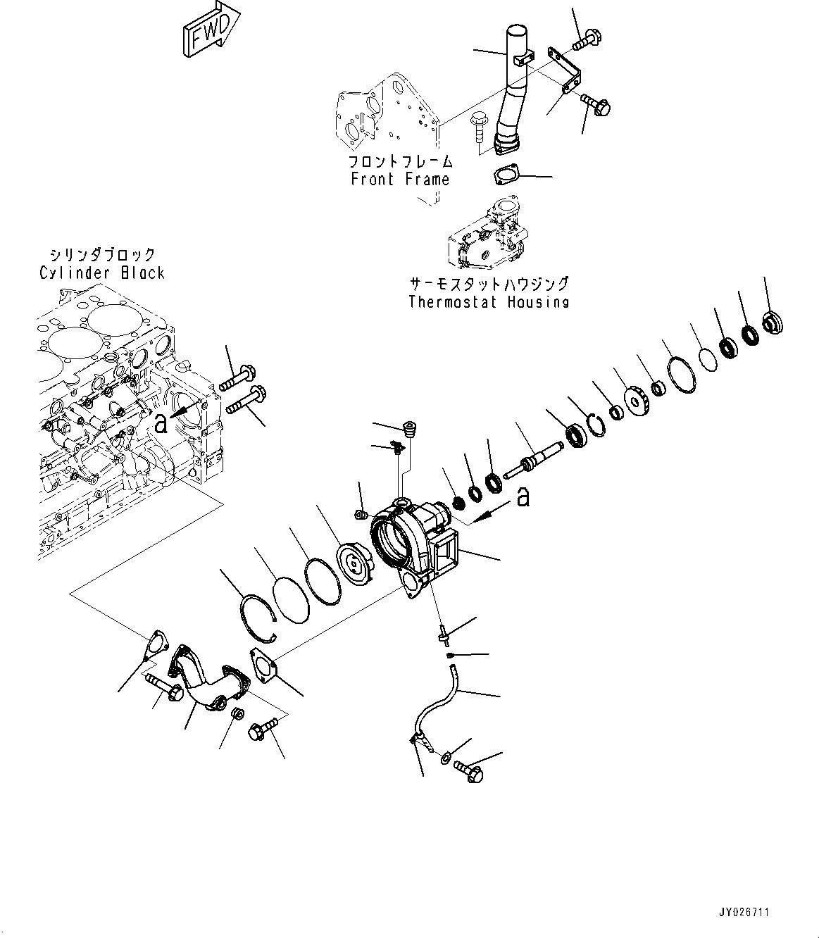 Engines Komatsu / SAA6D140E-5J S/N 535703-UP (For HM400-3M0)(0000749C) / Water Pump, Water Pump (#539425-)(E002002 : A5010-002002)