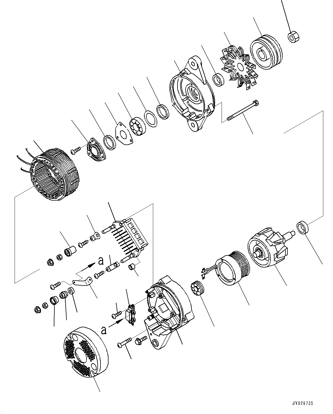 Engines Komatsu / SAA6D140E-5J S/N 535703-UP (For HM400-3M0)(0000749C) / Alternator, Mounting (#535703-)(F004002 : A6010-004002)