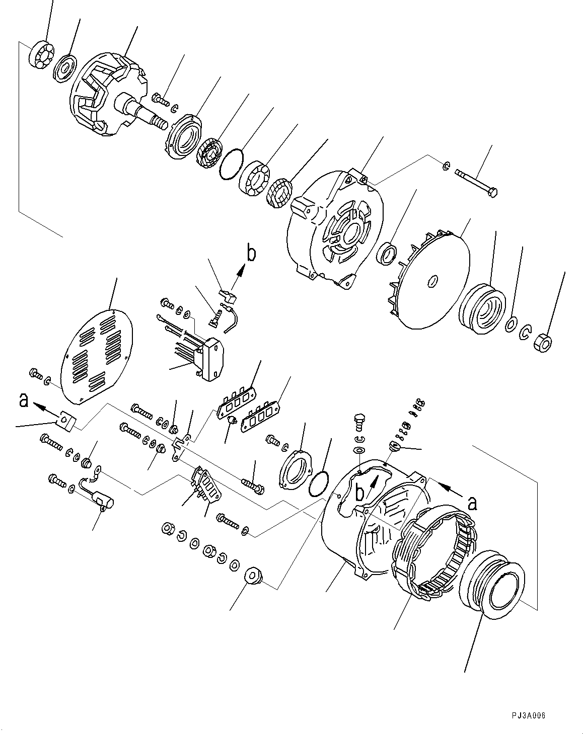 Engines Komatsu / SAA6D140E-5J S/N 535703-UP (For HM400-3M0)(0000749C) / Starting Motor, Inner Parts (#535703-)(F005001 : A6210-001001)