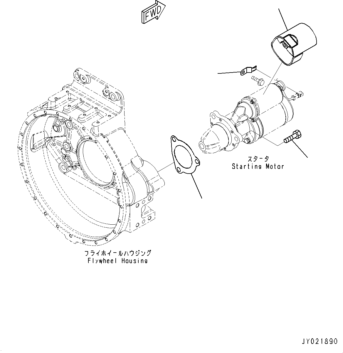 Engines Komatsu / SAA6D140E-5J S/N 535703-UP (For HM400-3M0)(0000749C) / Starting Motor, Mounting (#535703-)(F005002 : A6210-001002)