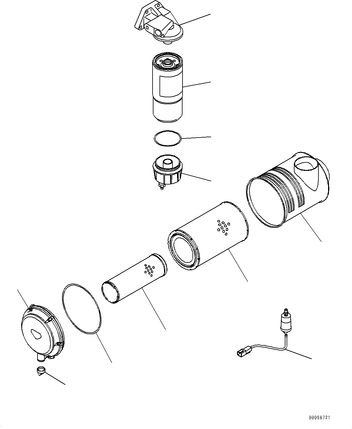 Engines Komatsu / SAA6D140E-5J S/N 535703-UP (For HM400-3M0)(0000749C) / Fuel Filter and Water Separator (#535703-)(J001001 : B9999-501001)