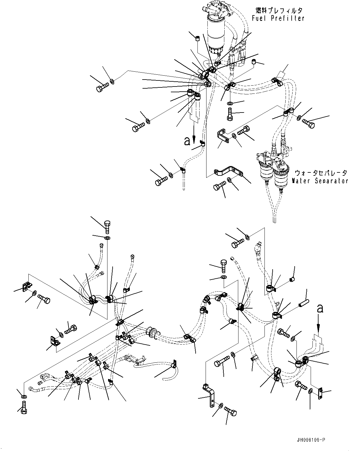 Excavators Komatsu / PC800SE-8R1 S/N 70001-UP(0000751C) / Fuel Piping, Bracket and Clip (#70001-)(D003001 : D0200-005001)