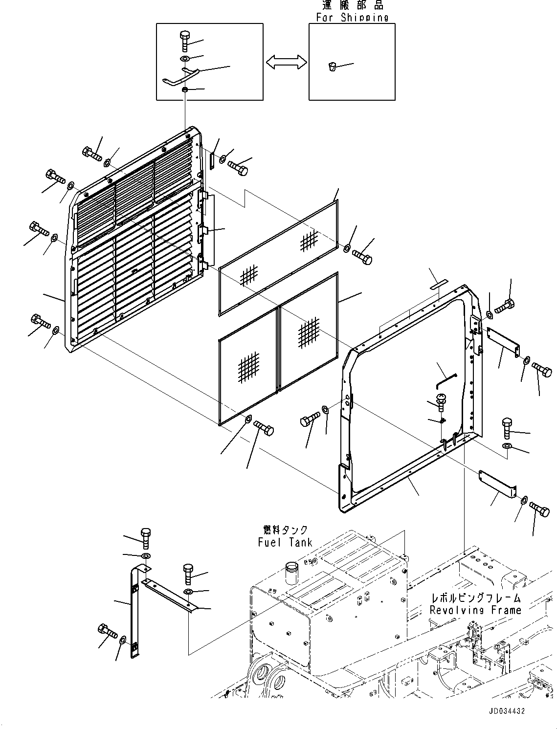 Excavators Komatsu / PC800SE-8R1 S/N 70001-UP(0000751C) / Side Cover R.H. (#70001-)(M010001 : M1140-002001)