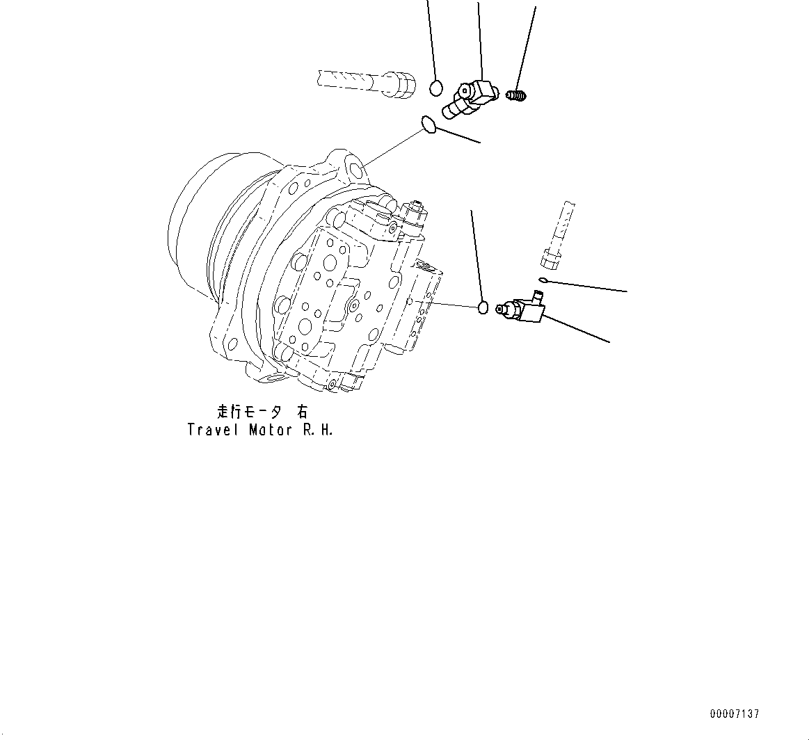 Excavators Komatsu / PC800SE-8R1 S/N 70001-UP(0000751C) / Track Frame, Travel Motor R.H., Related Parts (#70001-)(R009021 : R1120-002021)