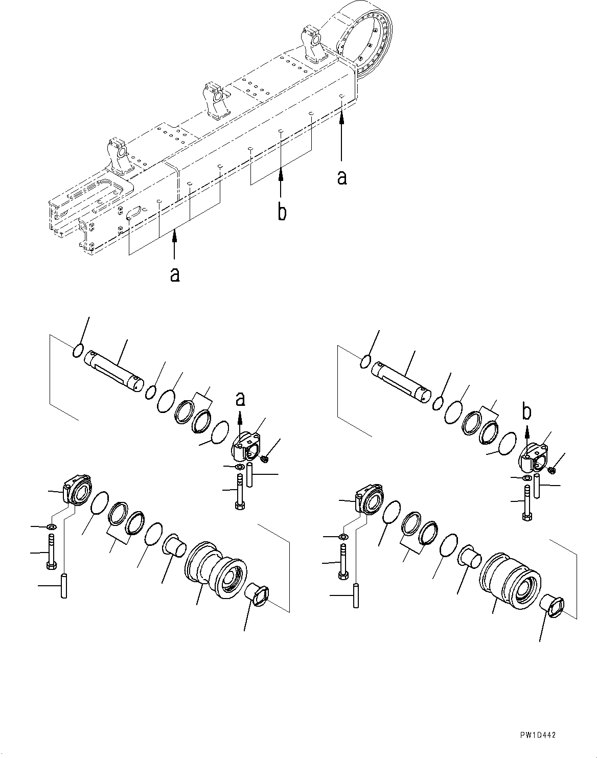 Excavators Komatsu / PC800SE-8R1 S/N 70001-UP(0000751C) / Track Frame, Track Roller, L.H. (#70001-)(R016004 : R1120-008004)