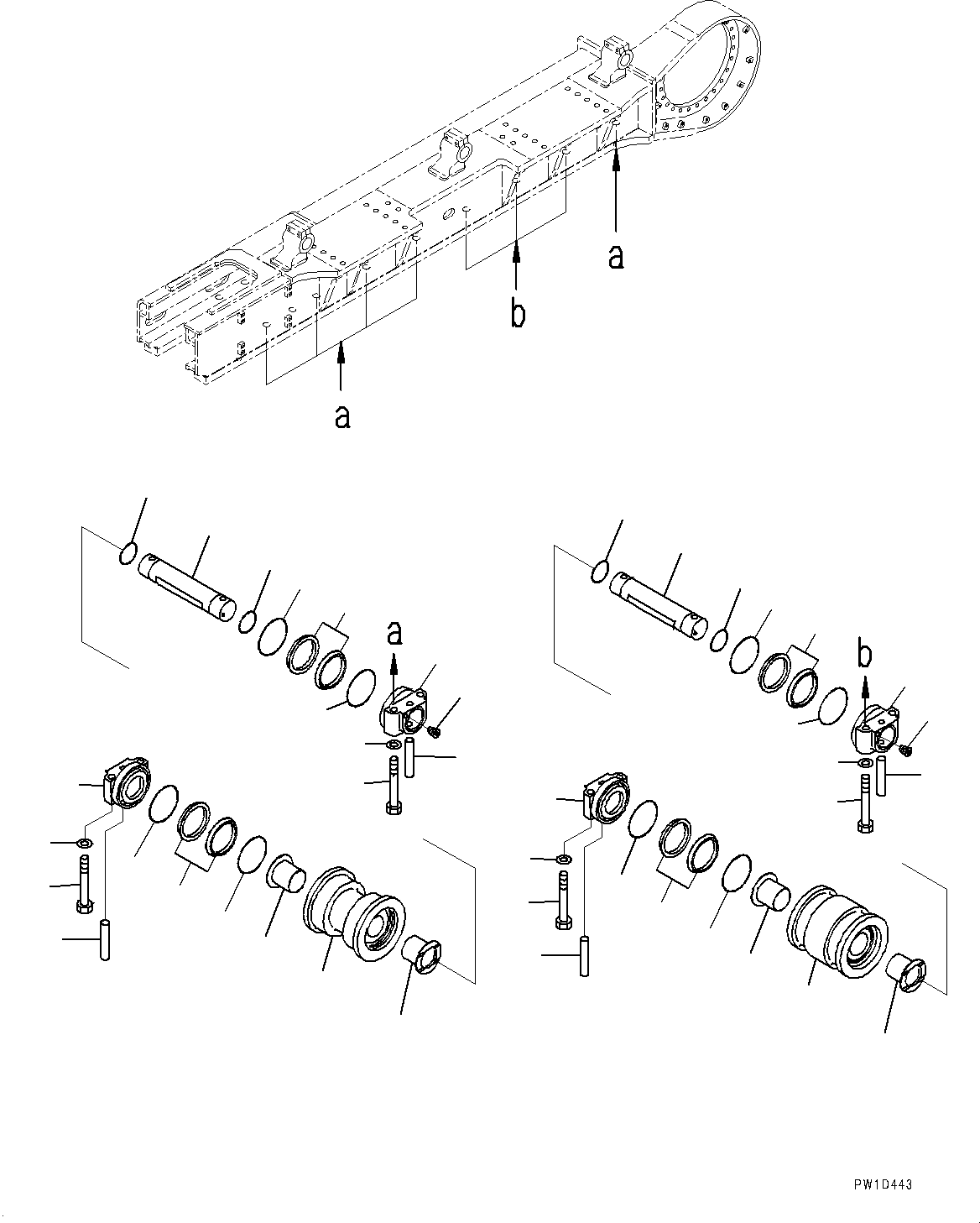 Excavators Komatsu / PC800SE-8R1 S/N 70001-UP(0000751C) / Track Frame, Track Roller, R.H. (#70001-)(R015018 : R1120-007018)
