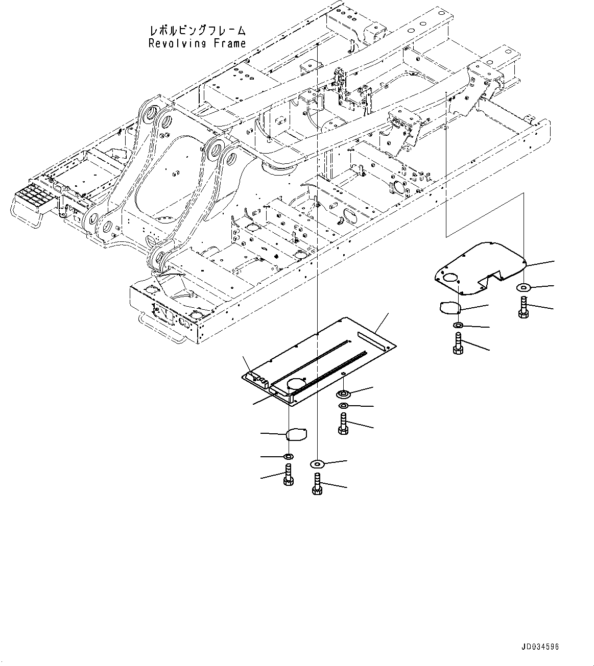 Excavators Komatsu / PC800SE-8R1 S/N 70001-UP(0000751C) / Under Cover, Center and R.H. (#70001-)(M022002 : M1810-003002)