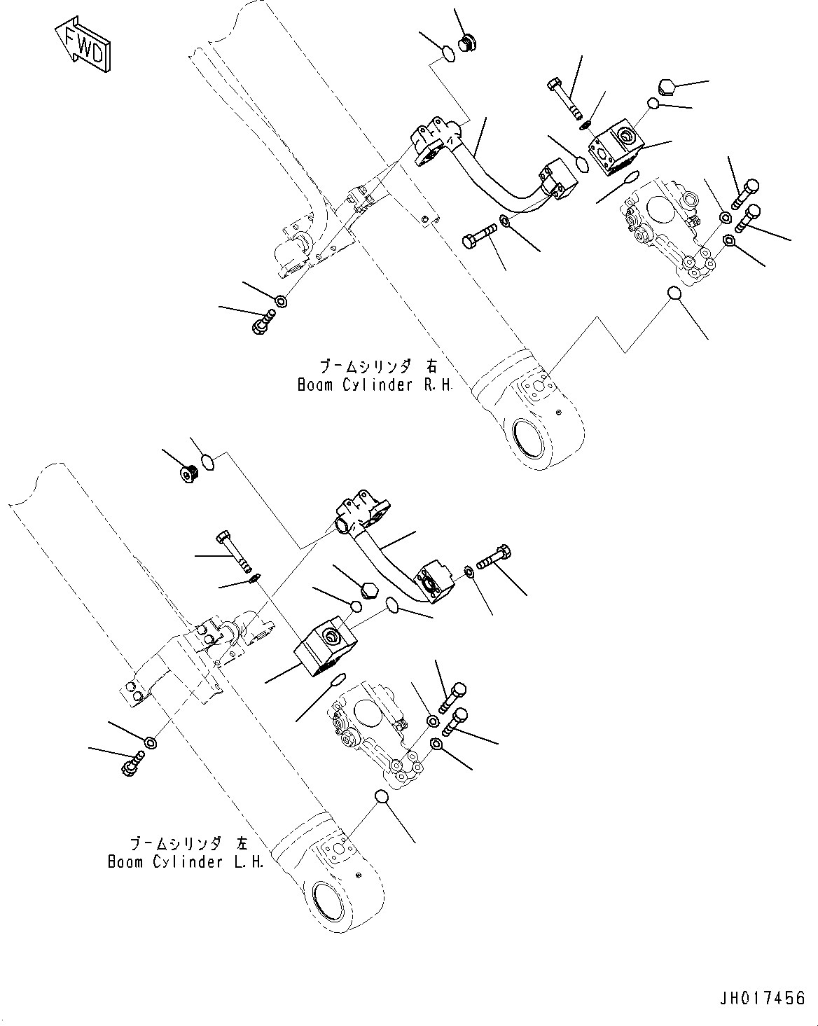 Excavators Komatsu / PC300LC-8M0 S/N 80001-UP(0000756C) / Anti-drop Valve Piping, Tube (#80610-)(H025010 : H1250-006007A)
