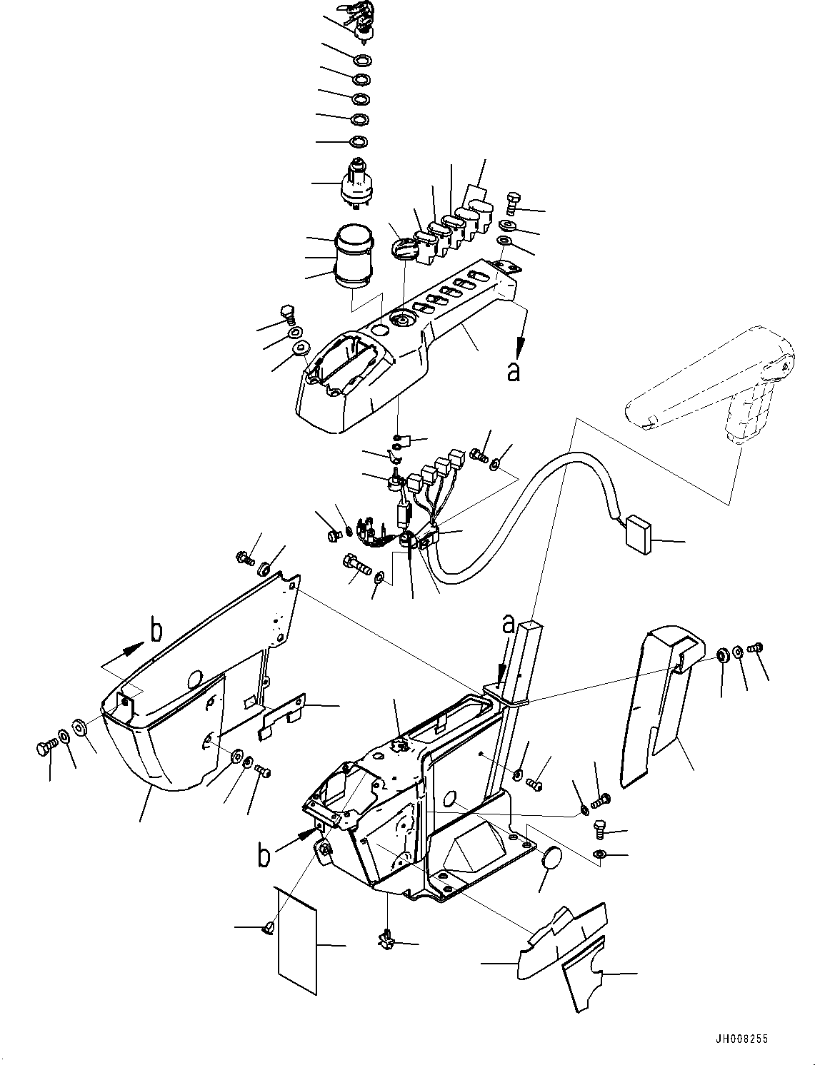 Excavators Komatsu / PC300LC-8M0 S/N 80001-UP(0000756C) / Cab, Floor, Console, R.H. (#80001-80162)(K029045 : K1110-051044)