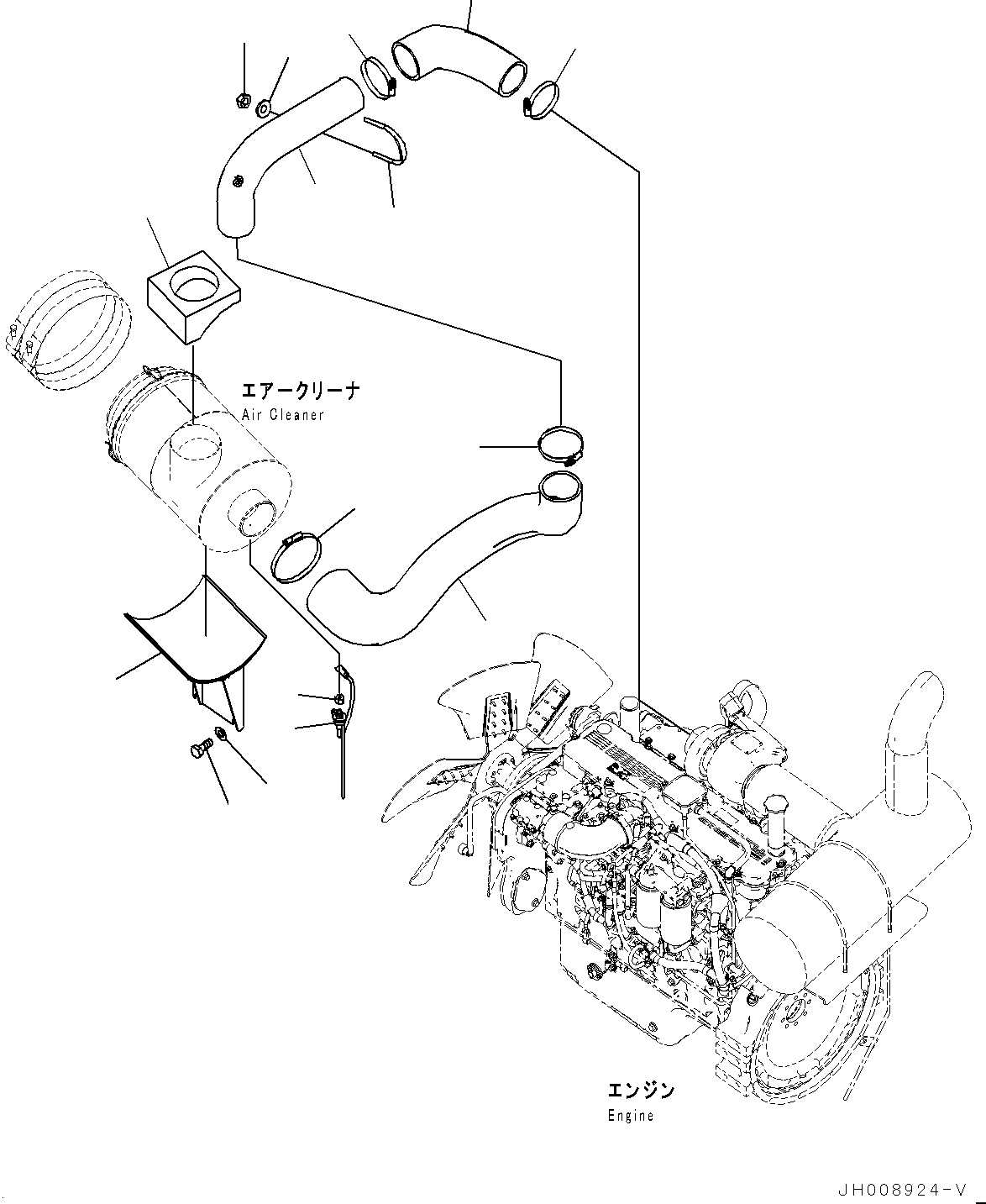 Excavators Komatsu / PC350LC-8M0 S/N 80001-UP(0000758C) / Air Cleaner (#80001-)(B002001 : B0200-004002)