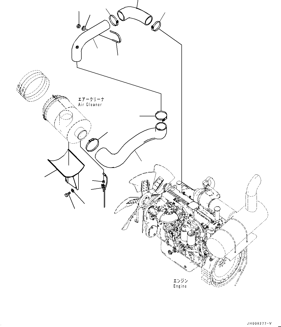 Excavators Komatsu / PC350LC-8M0 S/N 80001-UP(0000758C) / Air Cleaner (#80001-)(B003001 : B0200-005002)