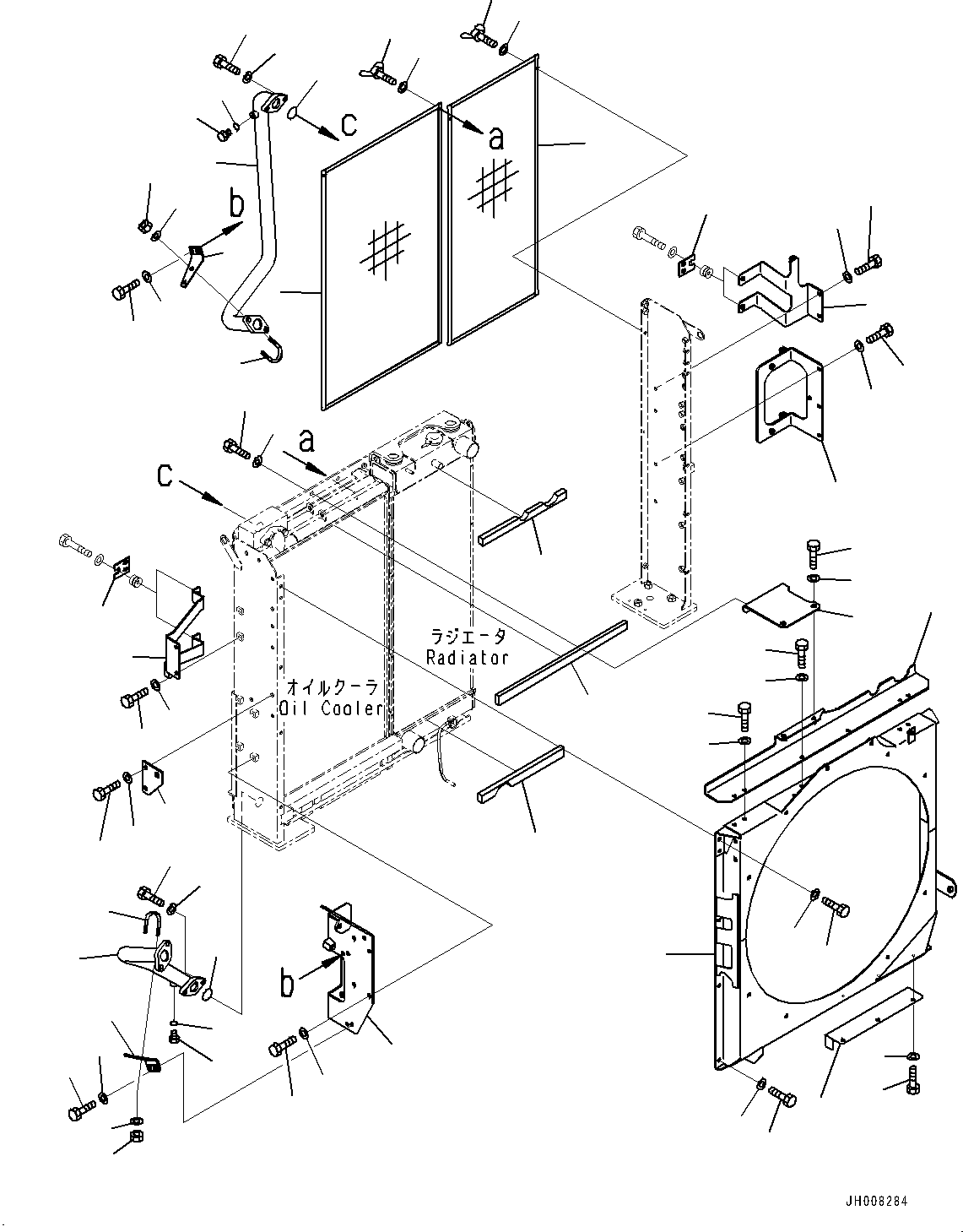 Excavators Komatsu / PC350LC-8M0 S/N 80001-UP(0000758C) / Cooling System, Shroud (1/2) (#80001-)(C001002 : C0100-007002)