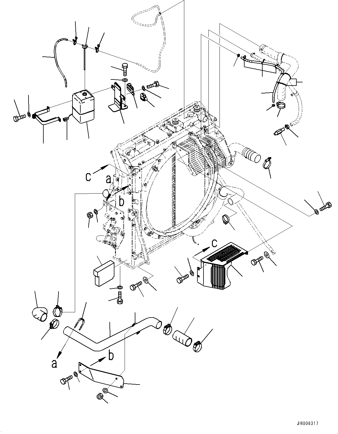 Excavators Komatsu / PC350LC-8M0 S/N 80001-UP(0000758C) / Cooling System, Sub-tank (#80001-)(C001006 : C0100-007006)