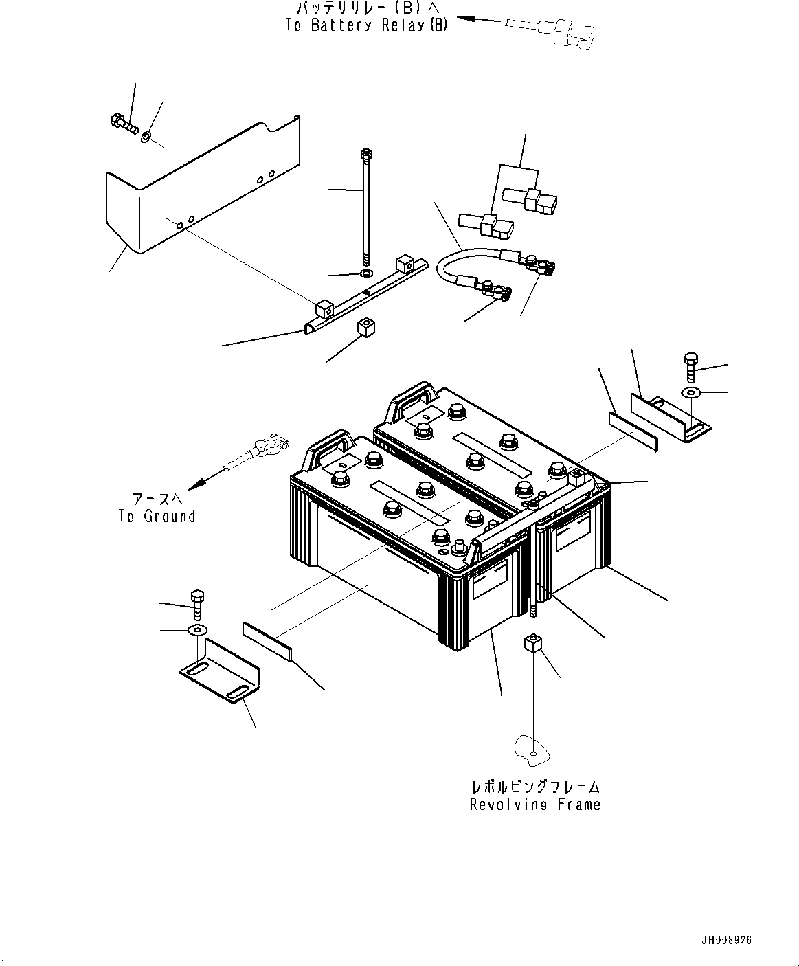 Excavators Komatsu / PC350LC-8M0 S/N 80001-UP(0000758C) / Battery (#80001-)(E001001 : E0100-004001)