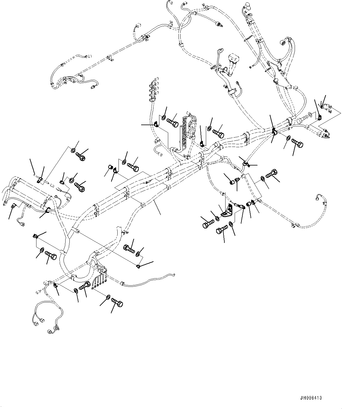 Excavators Komatsu / PC350LC-8M0 S/N 80001-UP(0000758C) / Electric Wiring Harness, Wiring Harness Clip (1/3) (#80001-80012)(E003002 : E0200-019002)