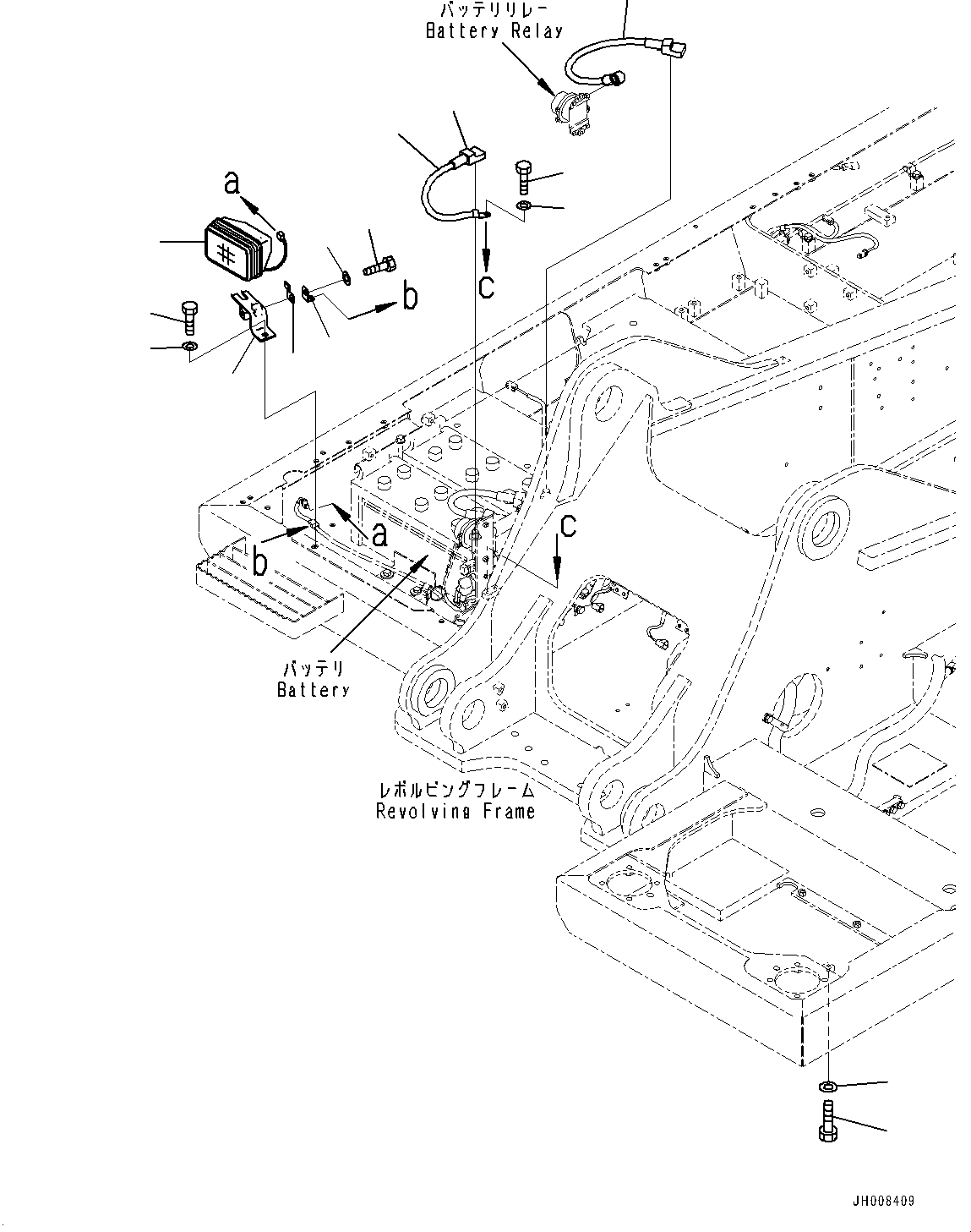 Excavators Komatsu / PC350LC-8M0 S/N 80001-UP(0000758C) / Electric Wiring Harness, Working Lamp (#80001-80012)(E003005 : E0200-019005)