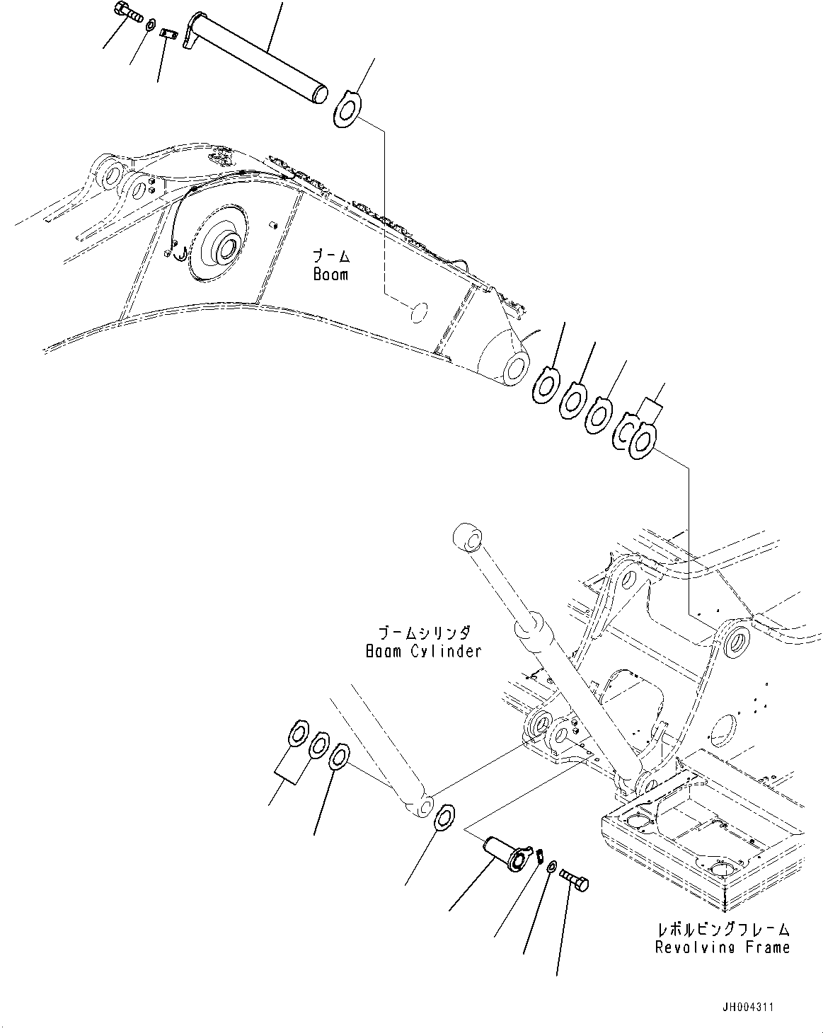 Excavators Komatsu / PC350LC-8M0 S/N 80001-UP(0000758C) / Revolving Frame (#80001-)(J003001 : J1110-022001)