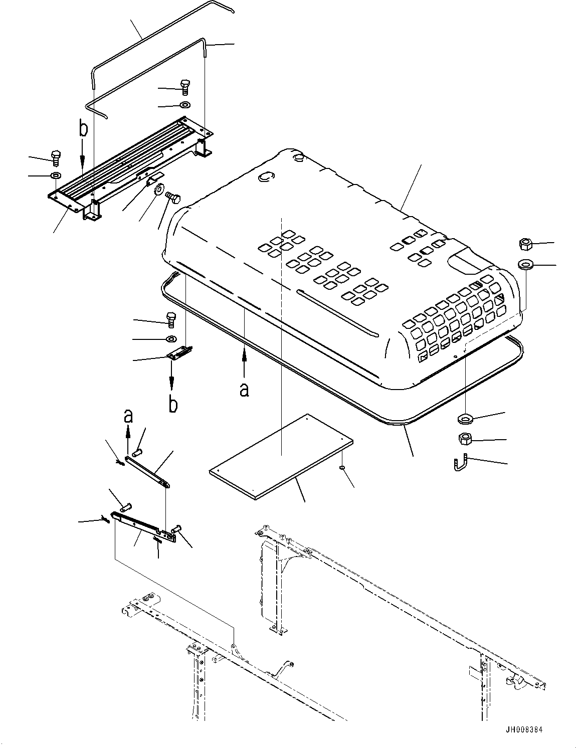 Excavators Komatsu / PC350LC-8M0 S/N 80001-UP(0000758C) / Engine Hood (#80001-)(M001001 : M1110-007001)