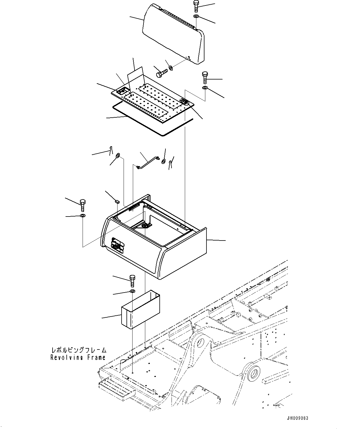 Excavators Komatsu / PC350LC-8M0 S/N 80001-UP(0000758C) / Battery Case (#80001-)(M011001 : M1220-004001)