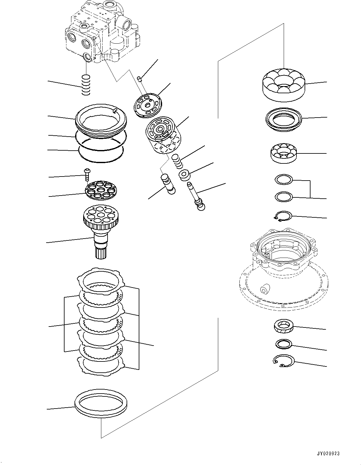 Excavators Komatsu / PC350LC-8M0 S/N 80001-UP(0000758C) / Swing Machinery and Motor, Swing Motor (2/3) (#80001-)(N003002 : N1210-004002)