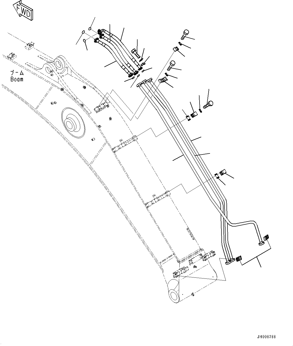 Excavators Komatsu / PC350LC-8M0 S/N 80001-UP(0000758C) / Boom, Arm Cylinder Piping (#80001-)(T001002 : T1110-026002)