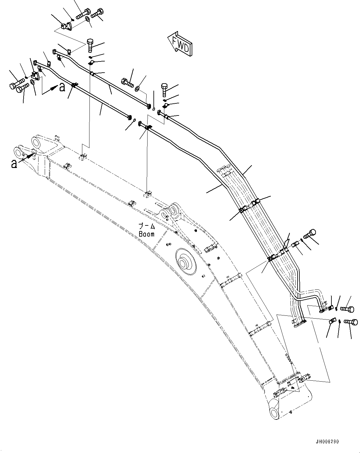 Excavators Komatsu / PC350LC-8M0 S/N 80001-UP(0000758C) / Boom, Bucket Cylinder Piping (#80001-)(T001004 : T1110-026004)