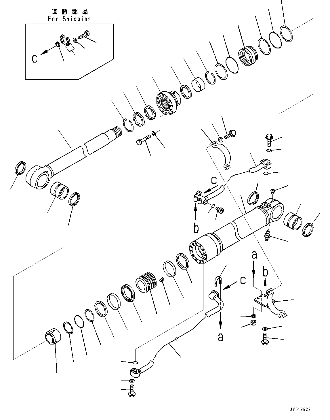 Excavators Komatsu / PC350LC-8M0 S/N 80001-UP(0000758C) / Boom, Boom and Top Pin (#80001-)(T005001 : T1110-030001)