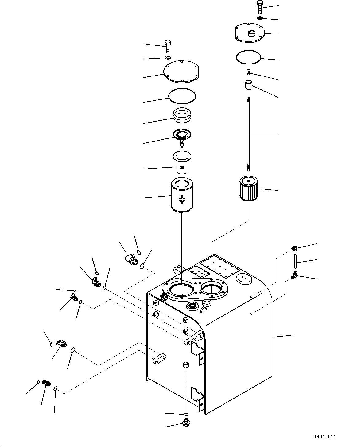 Excavators Komatsu / PC350LC-8M0 S/N 80001-UP(0000758C) / Hydraulic Tank, Tank (#80699-)(H004001 : H0110-016001)