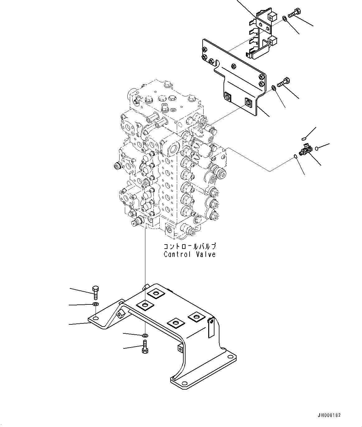 Excavators Komatsu / PC350LC-8M0 S/N 80001-UP(0000758C) / Control Valve, Valve Bracket (#80001-)(H005026 : H0120-030025)