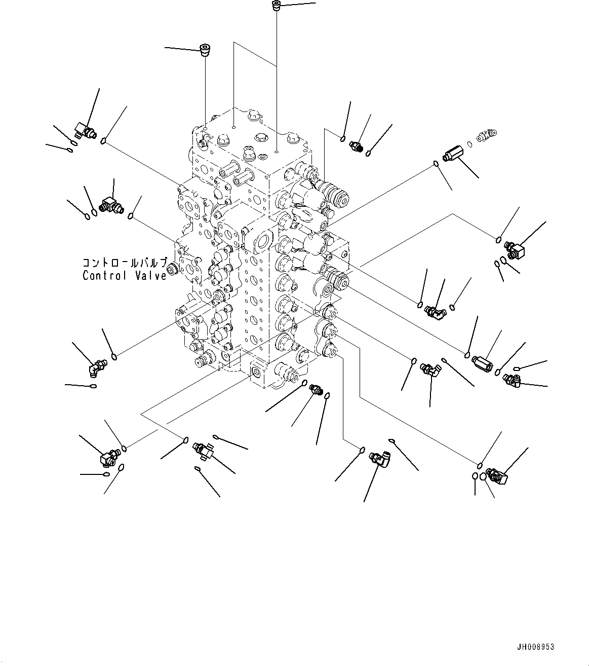 Excavators Komatsu / PC350LC-8M0 S/N 80001-UP(0000758C) / Control Valve, Control Valve Related Parts (1/2) (#80001-)(H006027 : H0120-031026)