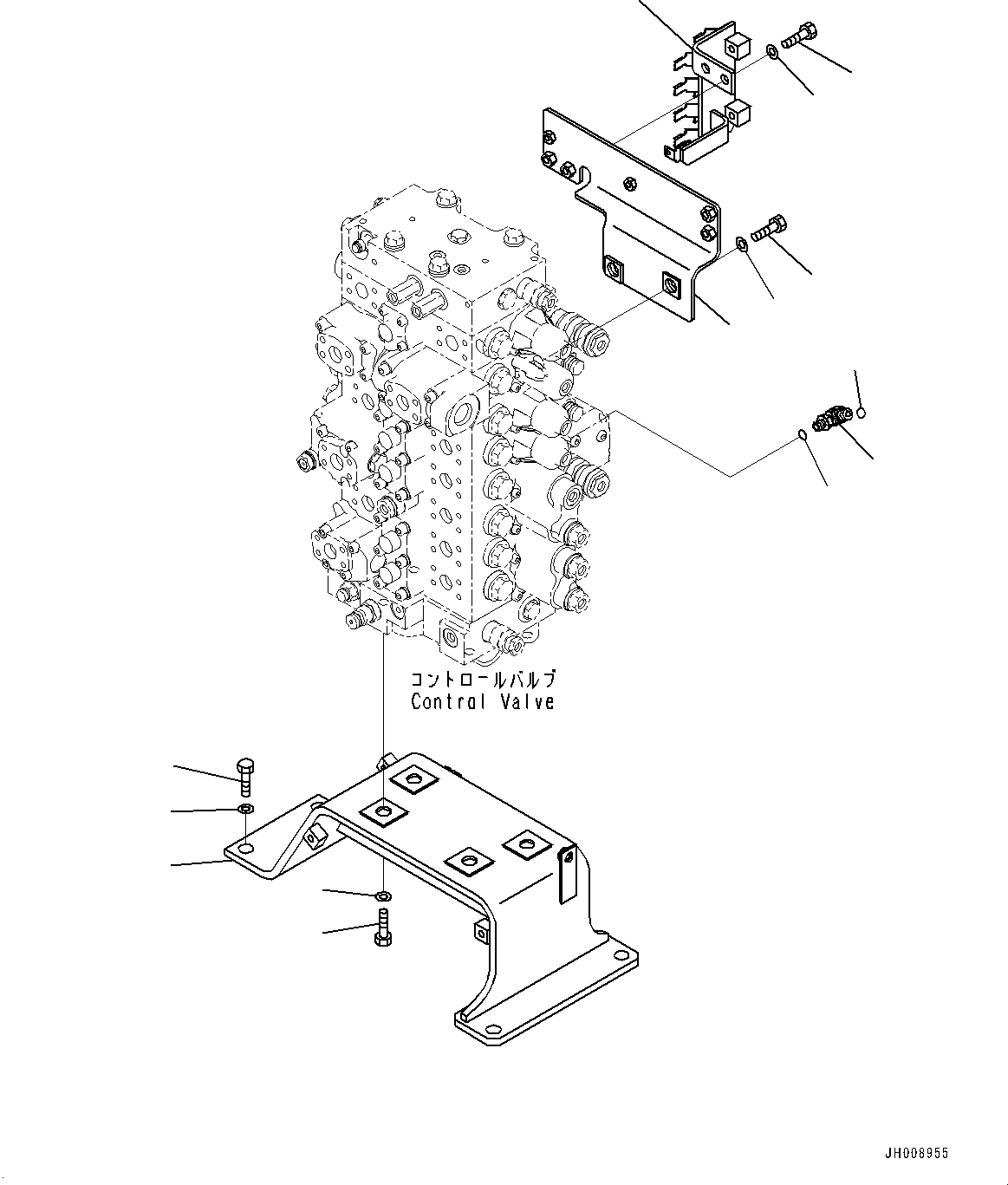 Excavators Komatsu / PC350LC-8M0 S/N 80001-UP(0000758C) / Control Valve, Valve Bracket (#80001-)(H008030 : H0120-033028)