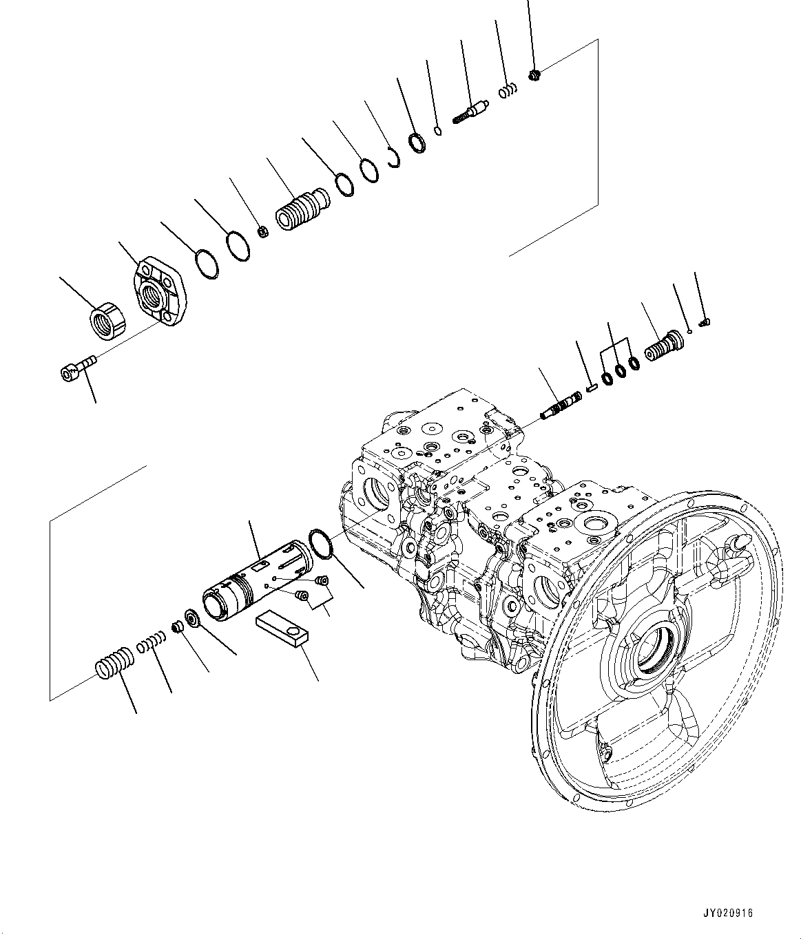 Excavators Komatsu / PC350LC-8M0 S/N 80001-UP(0000758C) / Piston Pump, Inner Parts (8/12) (#80065-)(H011008 : H0210-006008)