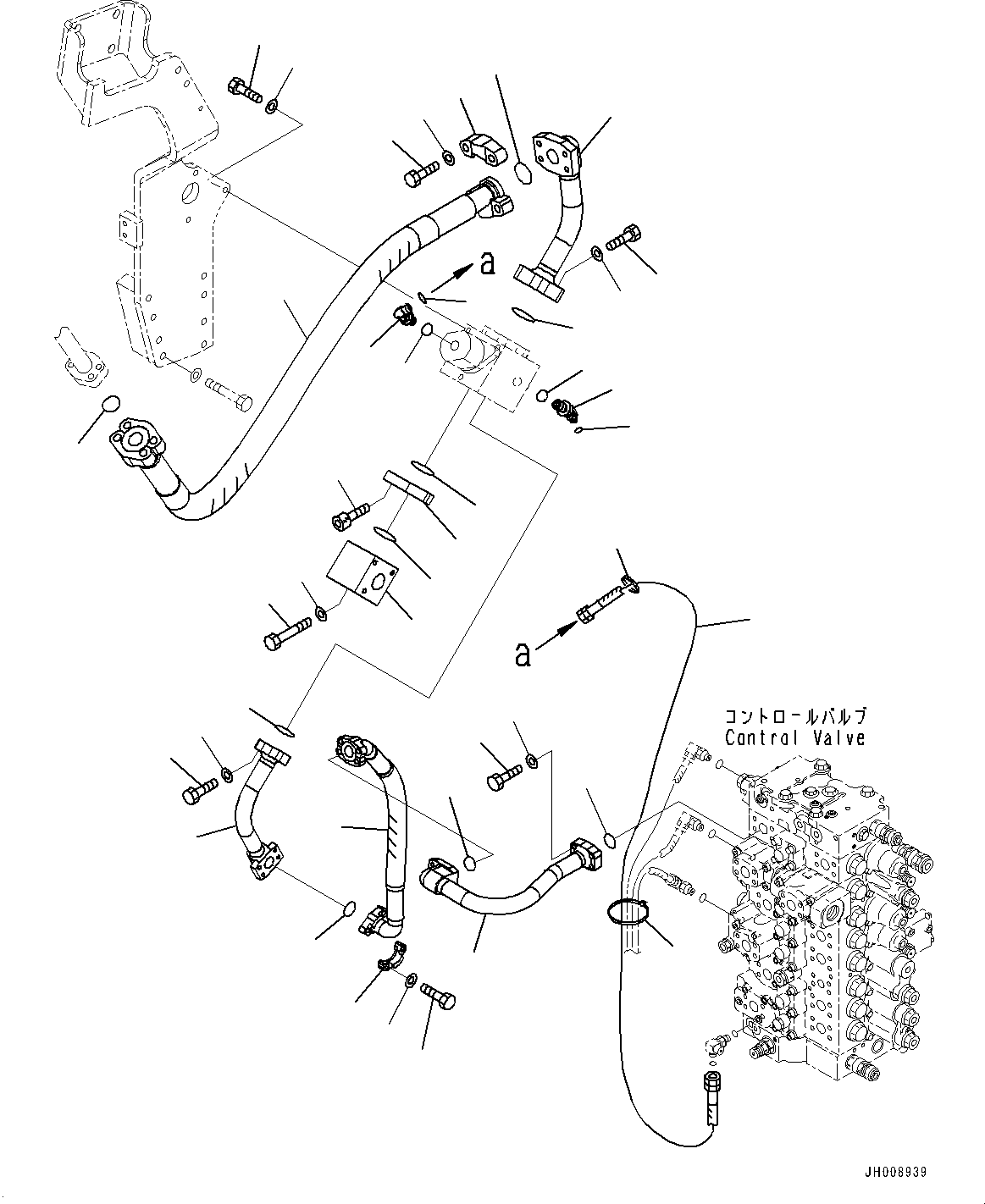 Excavators Komatsu / PC350LC-8M0 S/N 80001-UP(0000758C) / Actuator Piping, Main Piping, R.H. (#80001-)(H025003 : H1270-014003)