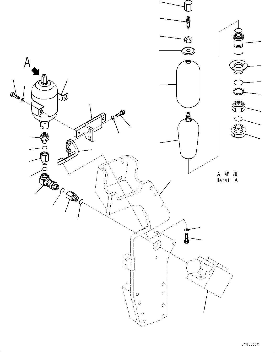 Excavators Komatsu / PC350LC-8M0 S/N 80001-UP(0000758C) / Actuator Piping, Accumulator (#80001-)(H025005 : H1270-014005)