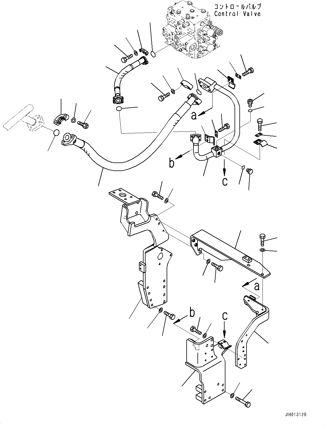 Excavators Komatsu / PC350LC-8M0 S/N 80001-UP(0000758C) / Actuator Piping, Main Piping, L.H. (#80001-)(H026001 : H1270-015001)