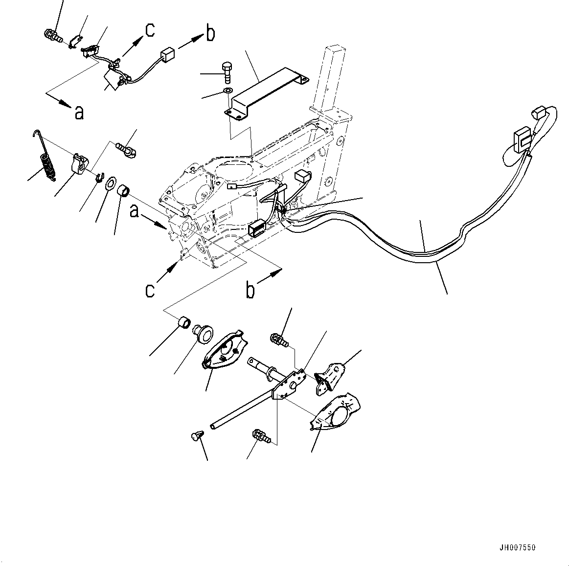 Excavators Komatsu / PC350LC-8M0 S/N 80001-UP(0000758C) / Cab, Floor, PPC Lock Lever (#80001-80162)(K027042 : K1110-059040)