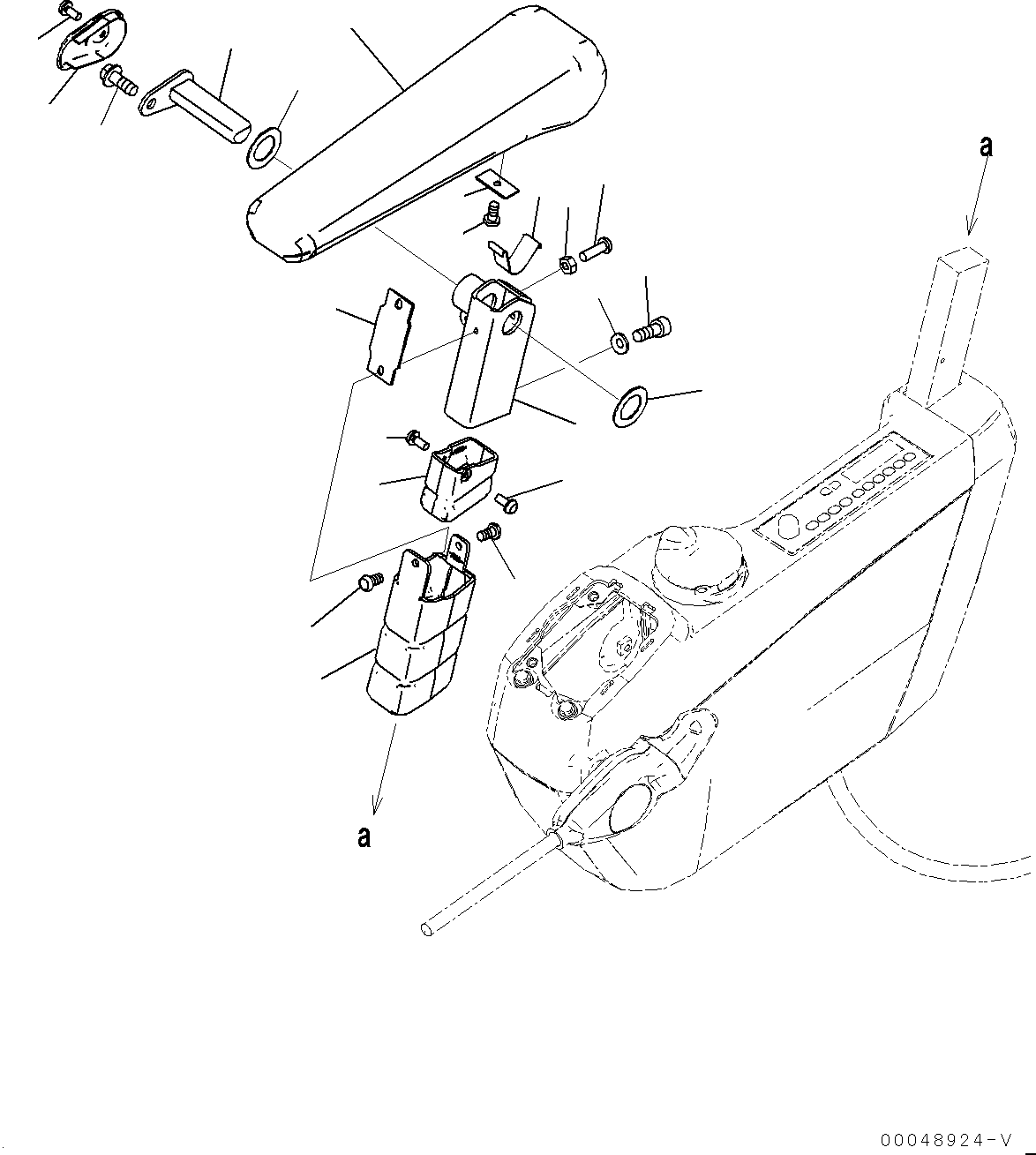Excavators Komatsu / PC350LC-8M0 S/N 80001-UP(0000758C) / Cab, Floor, Armrest, L.H. (#80001-80162)(K027043 : K1110-059041)