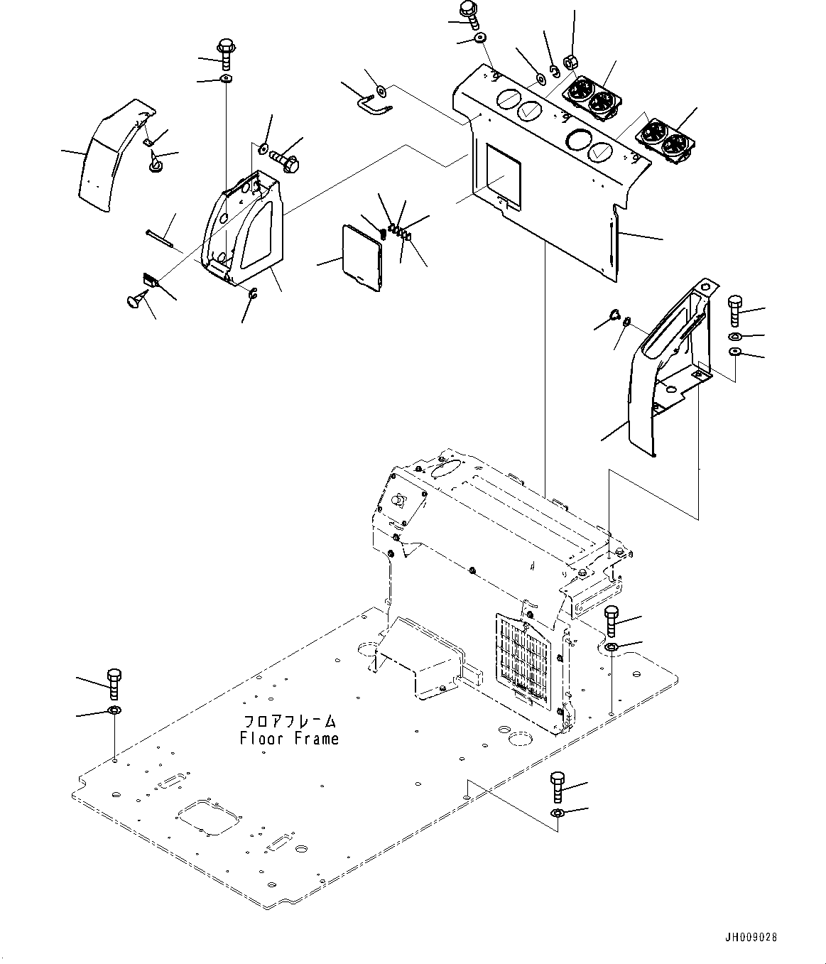 Excavators Komatsu / PC350LC-8M0 S/N 80001-UP(0000758C) / Cab, Cab In Parts, Rear Cover (#80001-80162)(K027026 : K1110-059025)
