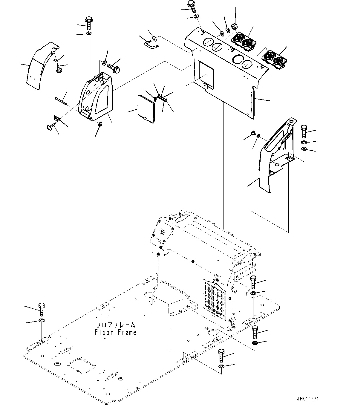 Excavators Komatsu / PC350LC-8M0 S/N 80001-UP(0000758C) / Cab, Cab In Parts, Rear Cover (#80163-)(K028026 : K1110-070025)