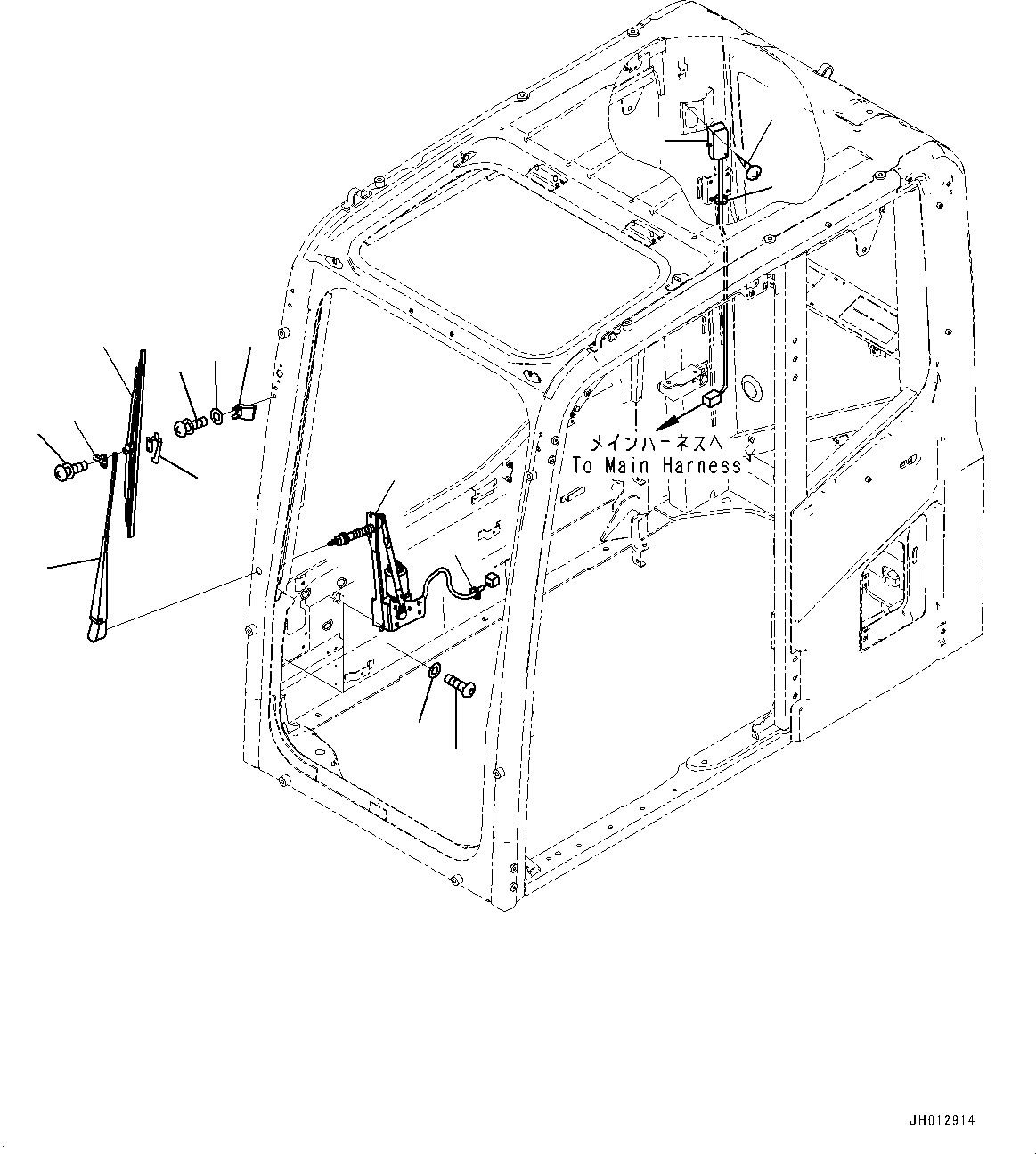 Excavators Komatsu / PC350LC-8M0 S/N 80001-UP(0000758C) / Cab, Wiper and Room Lamp (#80001-)(K032008 : K1110-063008)