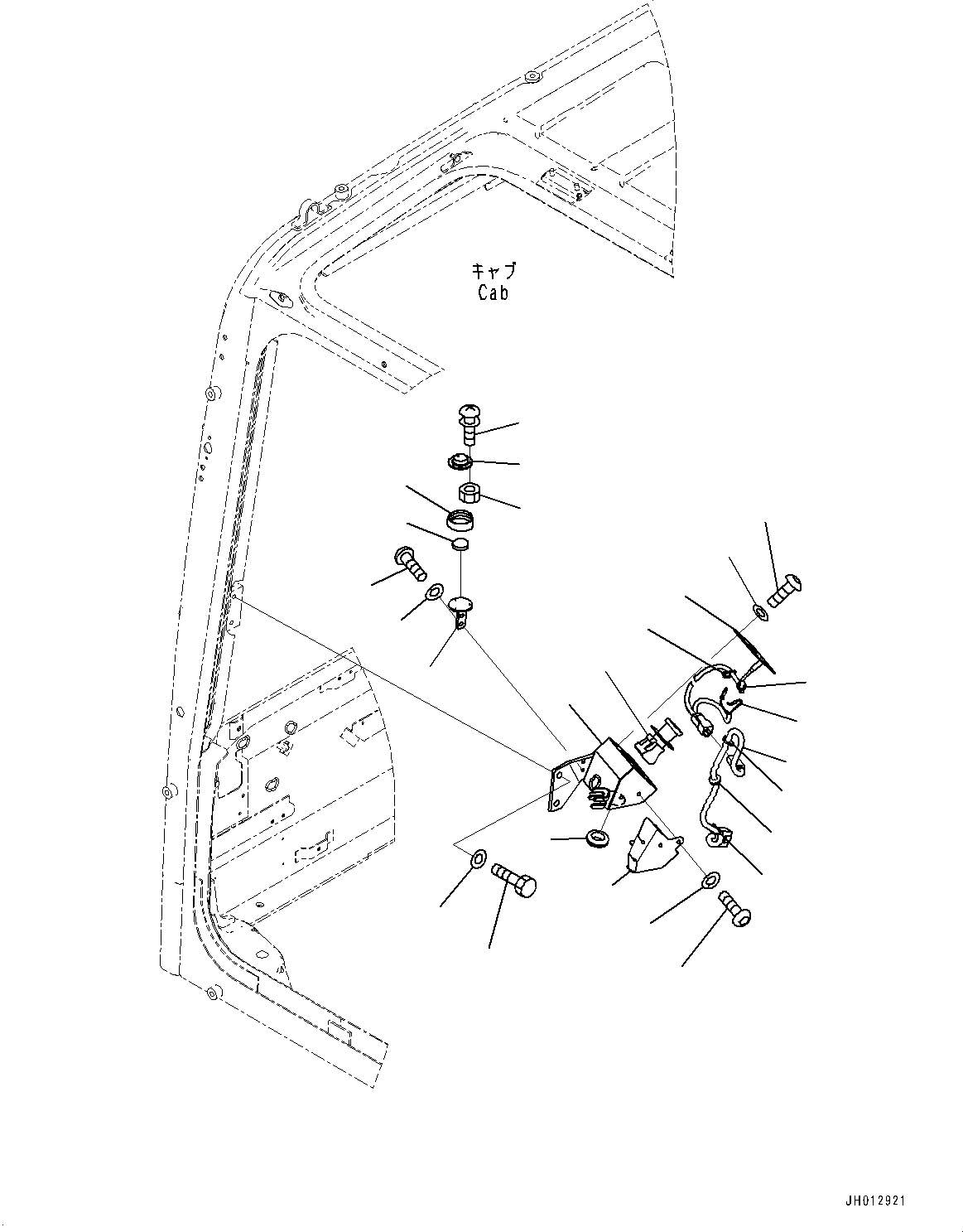 Excavators Komatsu / PC350LC-8M0 S/N 80001-UP(0000758C) / Cab, Cab In Parts, Emergency Engine Stop Switch (#80001-)(K032027 : K1110-063026)