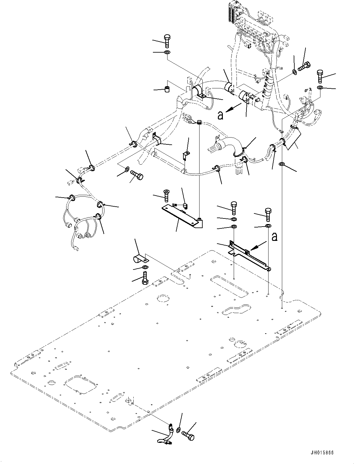 Excavators Komatsu / PC350LC-8M0 S/N 80001-UP(0000758C) / Cab, Floor, Wiring Harness Clamp and Ground (#80383-)(K032038 : K1110-063036A)