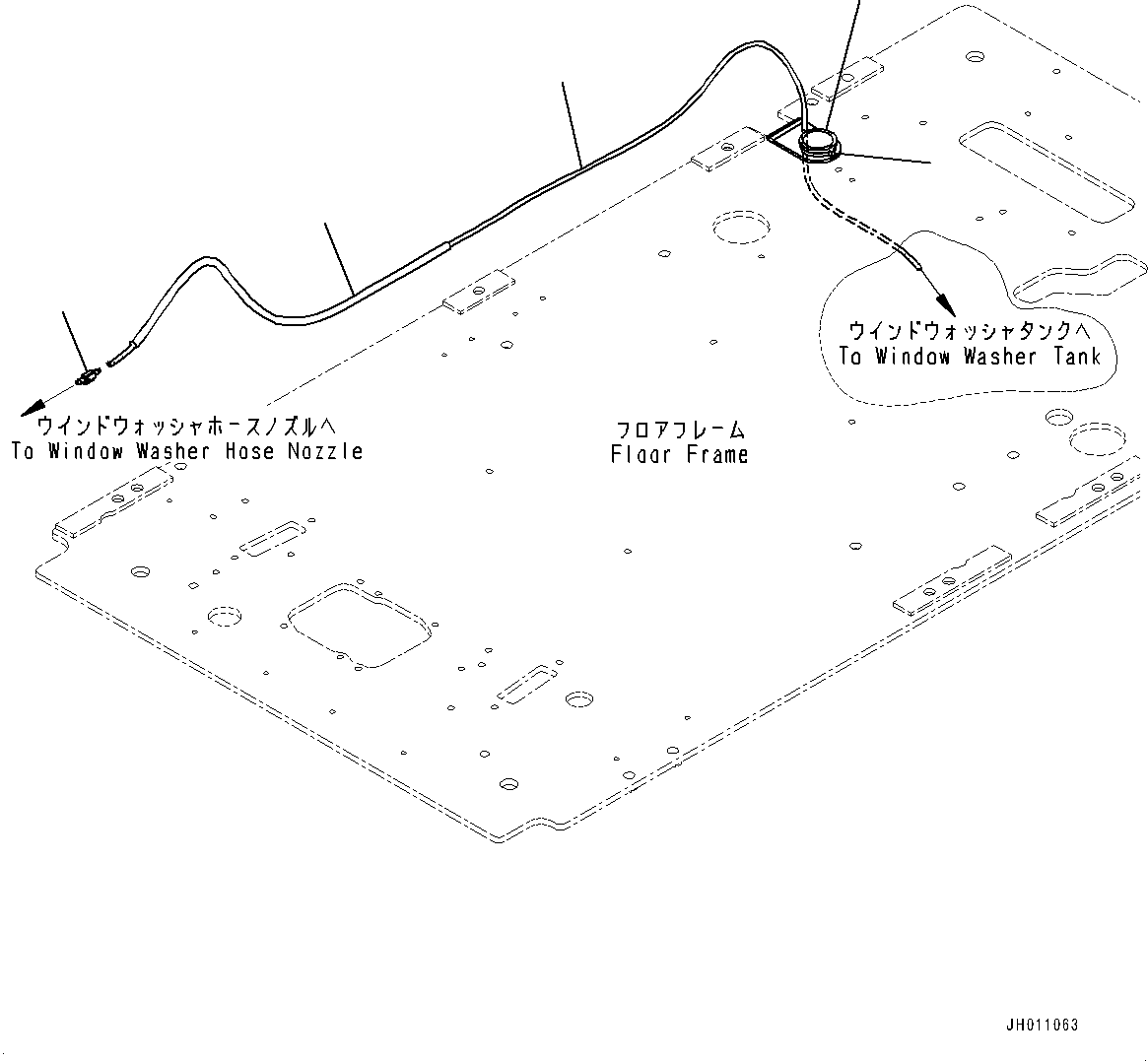Excavators Komatsu / PC350LC-8M0 S/N 80001-UP(0000758C) / Cab, Floor, Window Washer Hose (#80001-)(K032039 : K1110-063037)