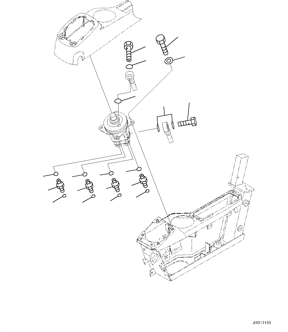 Excavators Komatsu / PC350LC-8M0 S/N 80001-UP(0000758C) / Cab, Floor, PPC Valve Mounting for Work Equipment, L.H. (#80001-)(K032042 : K1110-063040)