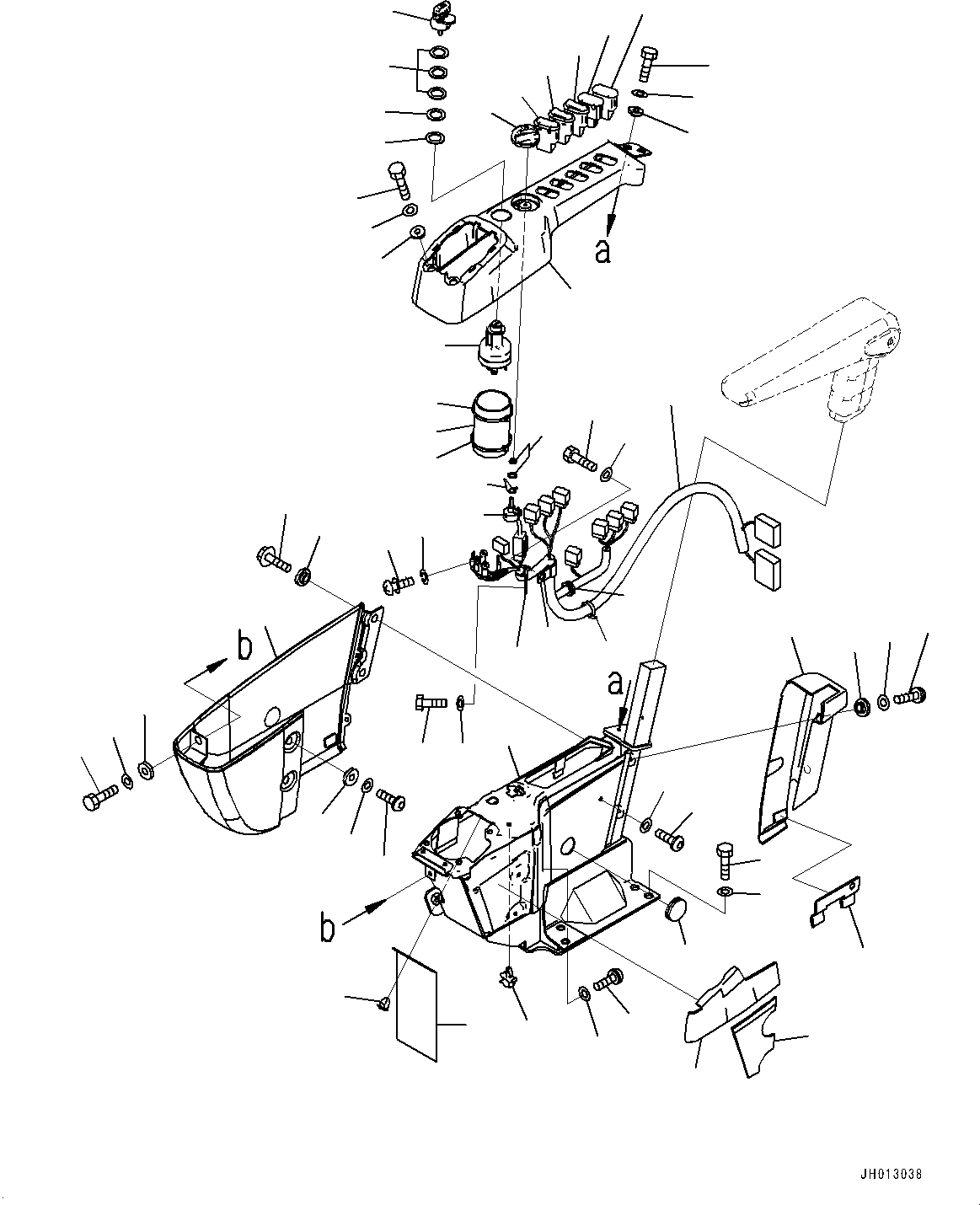 Excavators Komatsu / PC350LC-8M0 S/N 80001-UP(0000758C) / Cab, Floor, Console, R.H. (#80001-)(K032049 : K1110-063047)