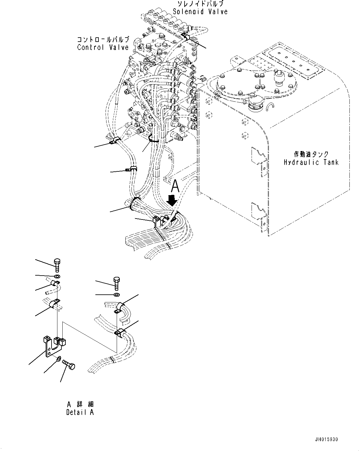 Excavators Komatsu / PC350LC-8M0 S/N 80001-UP(0000758C) / Proportional Pressure Control (PPC) Piping,  (#80020-)(K039002 : K1520-004001A)